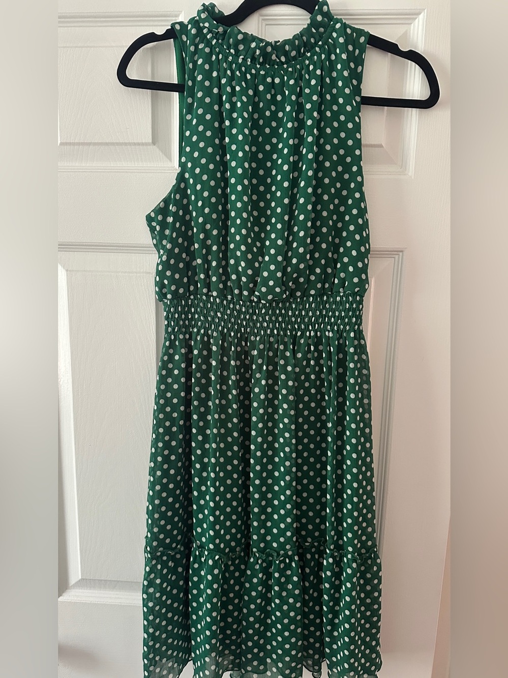 Enfocus Studio Green & White Polka Dot Midi Dress